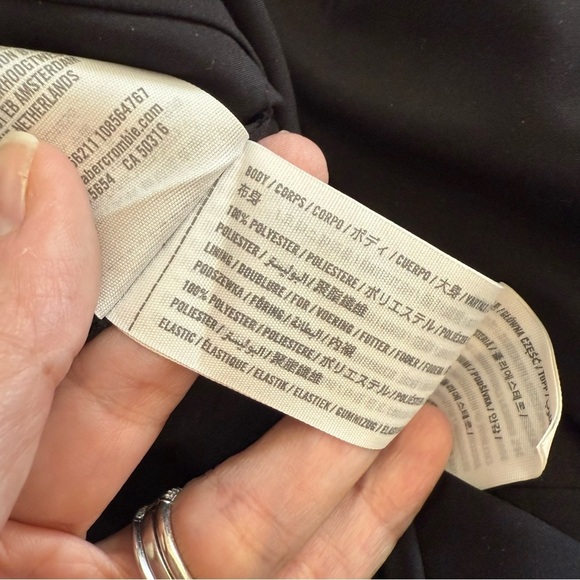 Abercrombie & Fitch Black Long Sleeve Lightweight Mini Dress Size Small - Picture 9 of 9